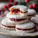 Raspberry-Filled Almond Snow Cookies Recipe