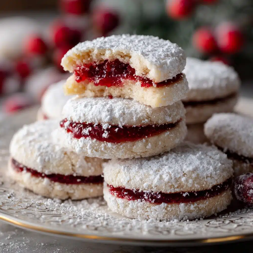 Raspberry-Filled Almond Snow Cookies Recipe