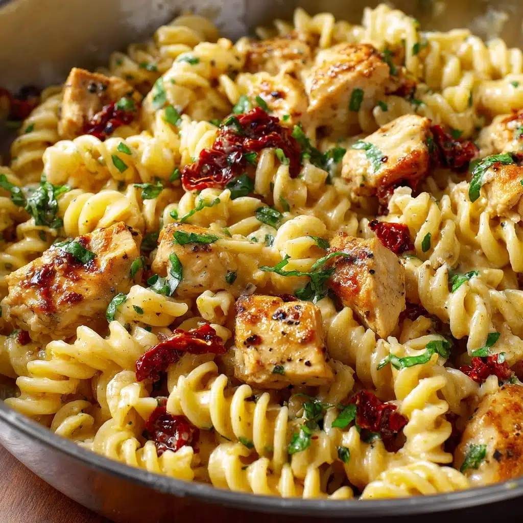 One-Pot Creamy Sun Dried Tomato Chicken Pasta Recipe