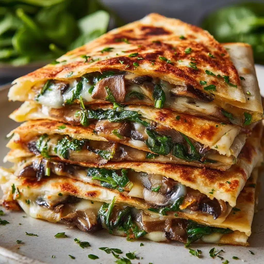 Baked Spinach Mushroom Quesadillas Recipe - Recipe Image