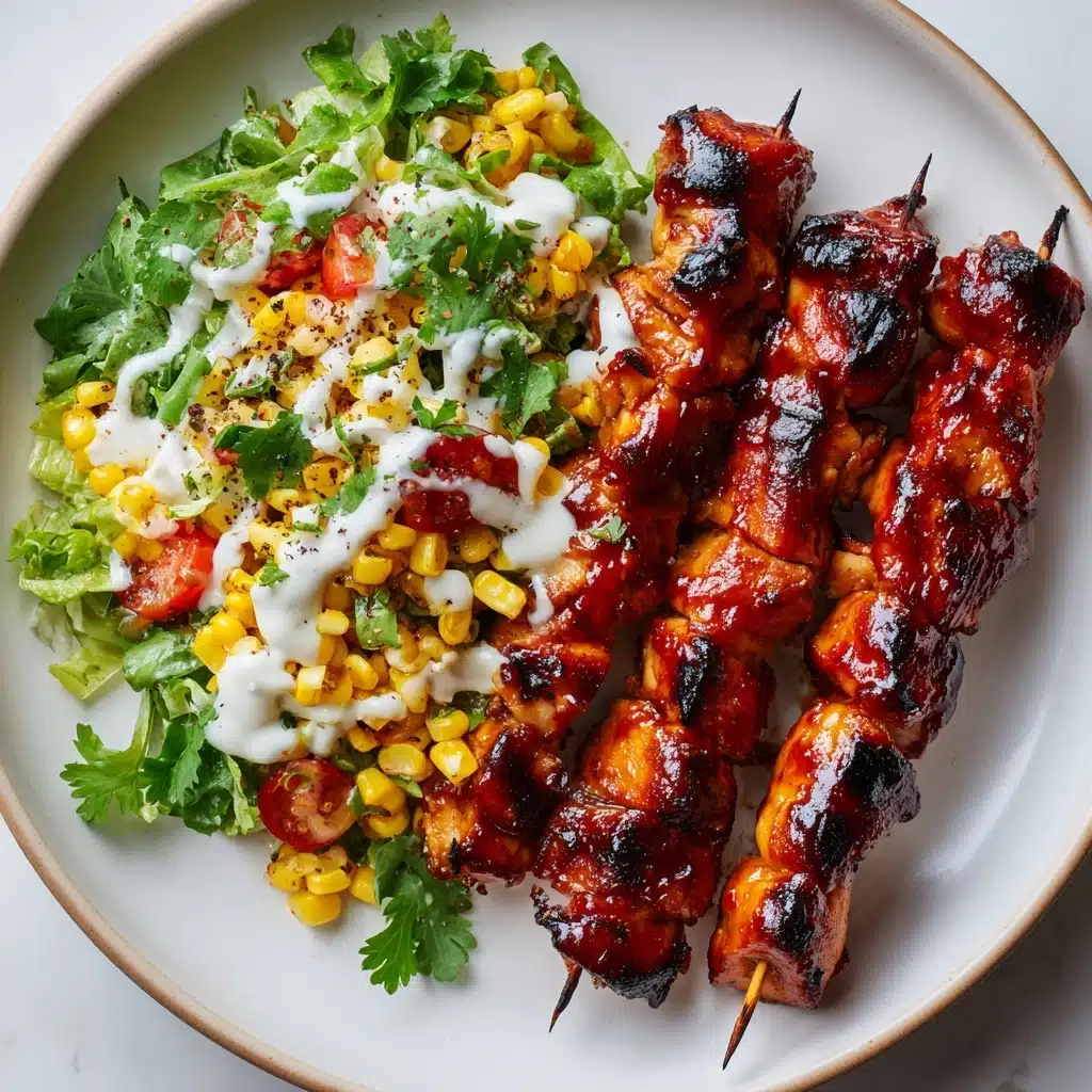 BBQ Chicken Skewer Salad Recipe - Recipe Image