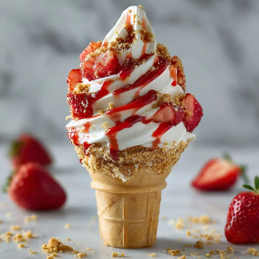 Strawberry Crunch Cheesecake Cones Recipe - Recipe Image