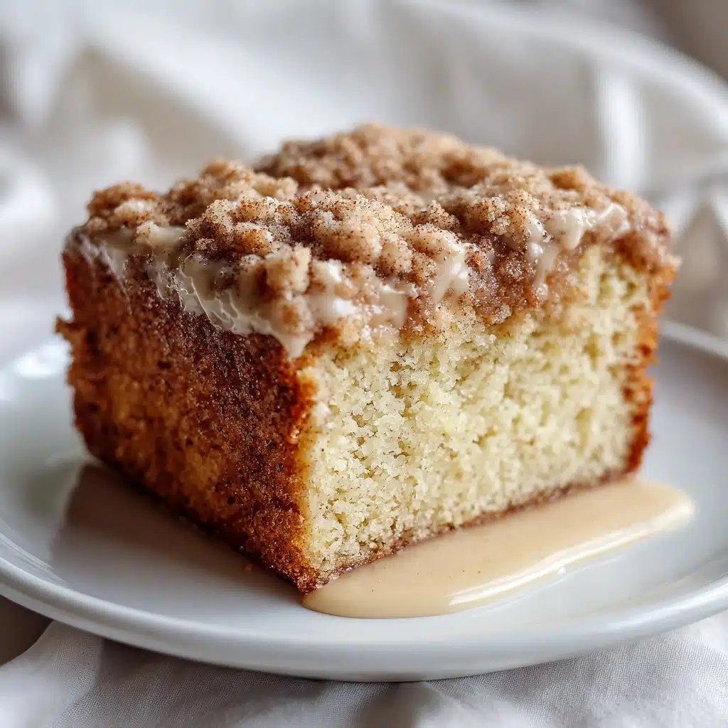 Rhubarb Streusel Cake with Warm Vanilla Sauce Recipe - Recipe Image