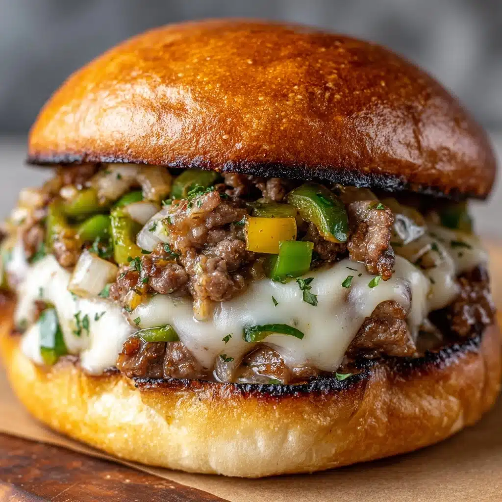 Philly Cheese Steak Burgers Recipe - Recipe Image