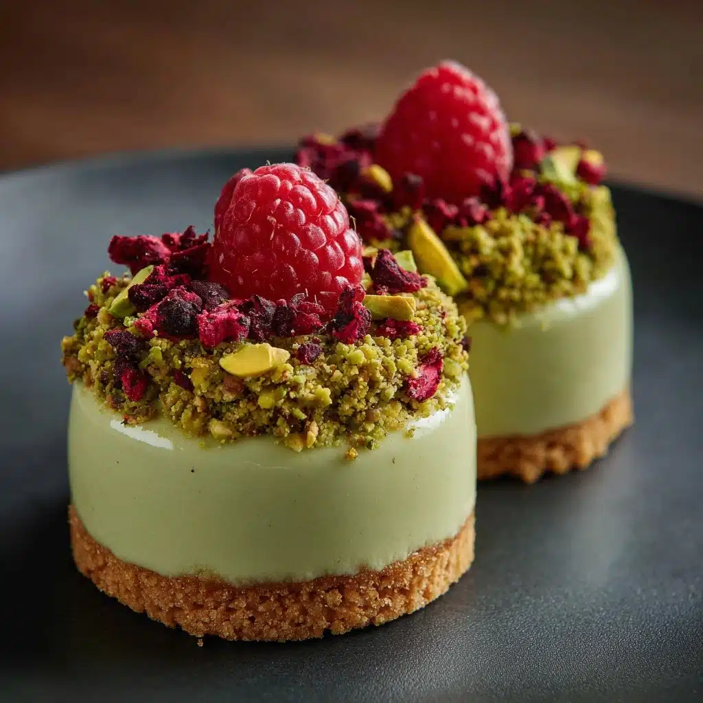 Pistachio & Raspberry Cheesecake Domes Recipe - Recipe Image