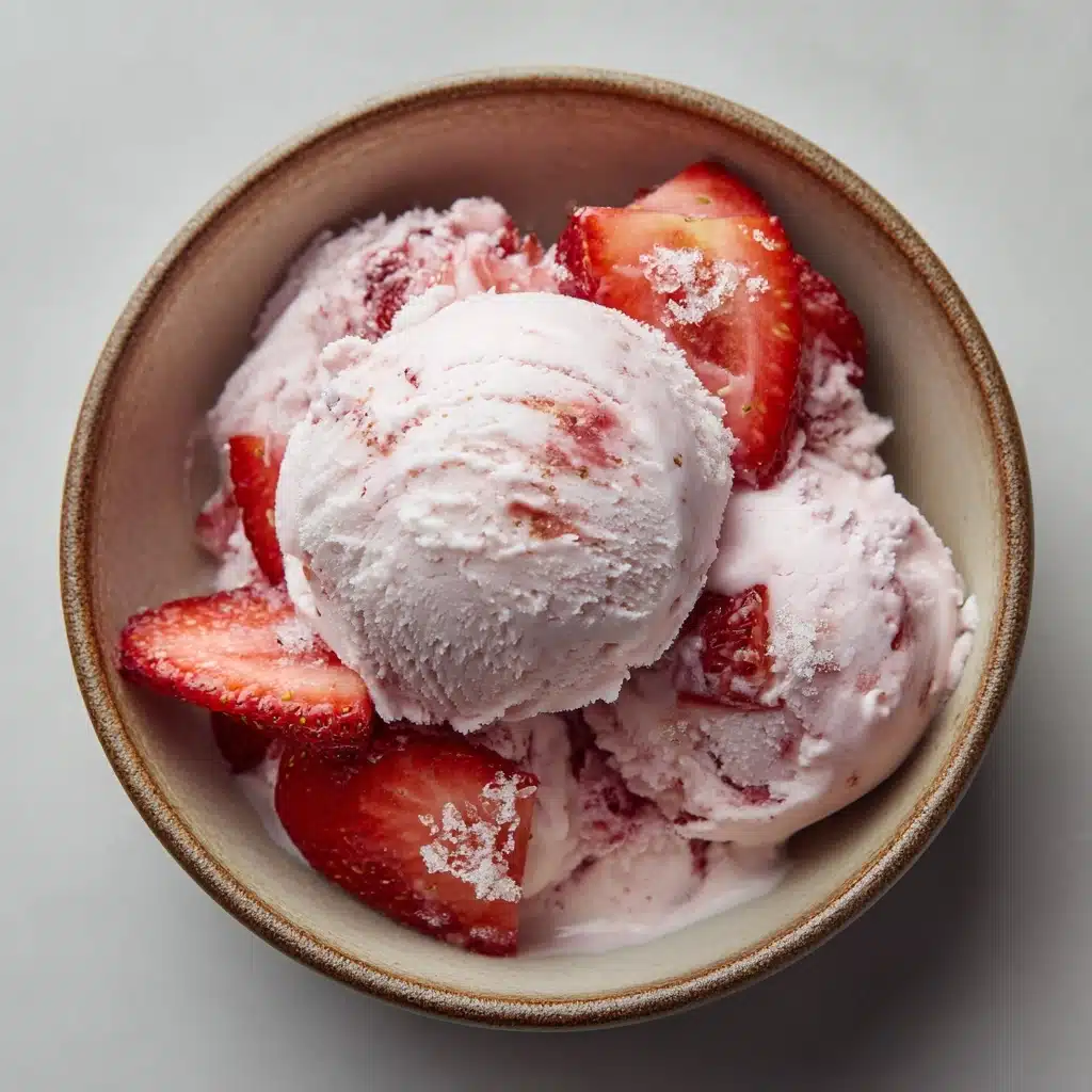 Creamy Strawberry Ice Cream with Fresh Chunks Recipe - Recipe Image
