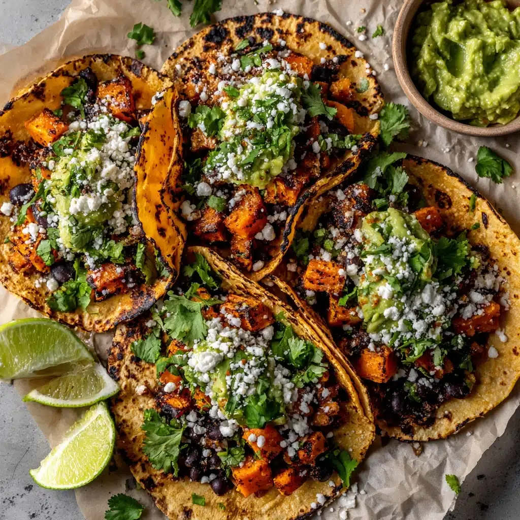 Crispy Chipotle Sweet Potato Tacos with Lime Crema Recipe - Recipe Image