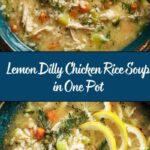 One Pot Lemon Dilly Chicken Rice Soup Recipe