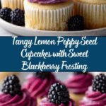 Lemon Poppy Seed Cupcakes with Blackberry Frosting Recipe