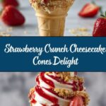 Strawberry Crunch Cheesecake Cones Recipe