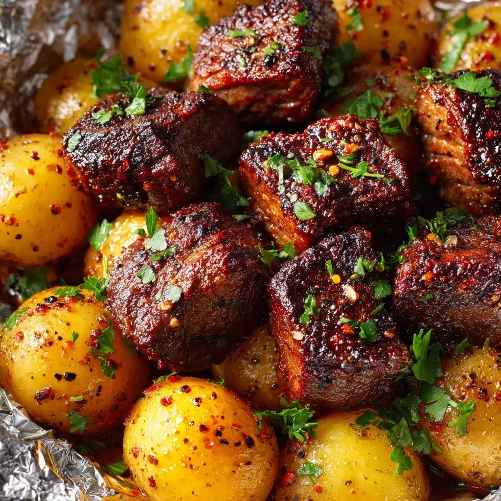 Garlic Steak and Potato Foil Packs Recipe