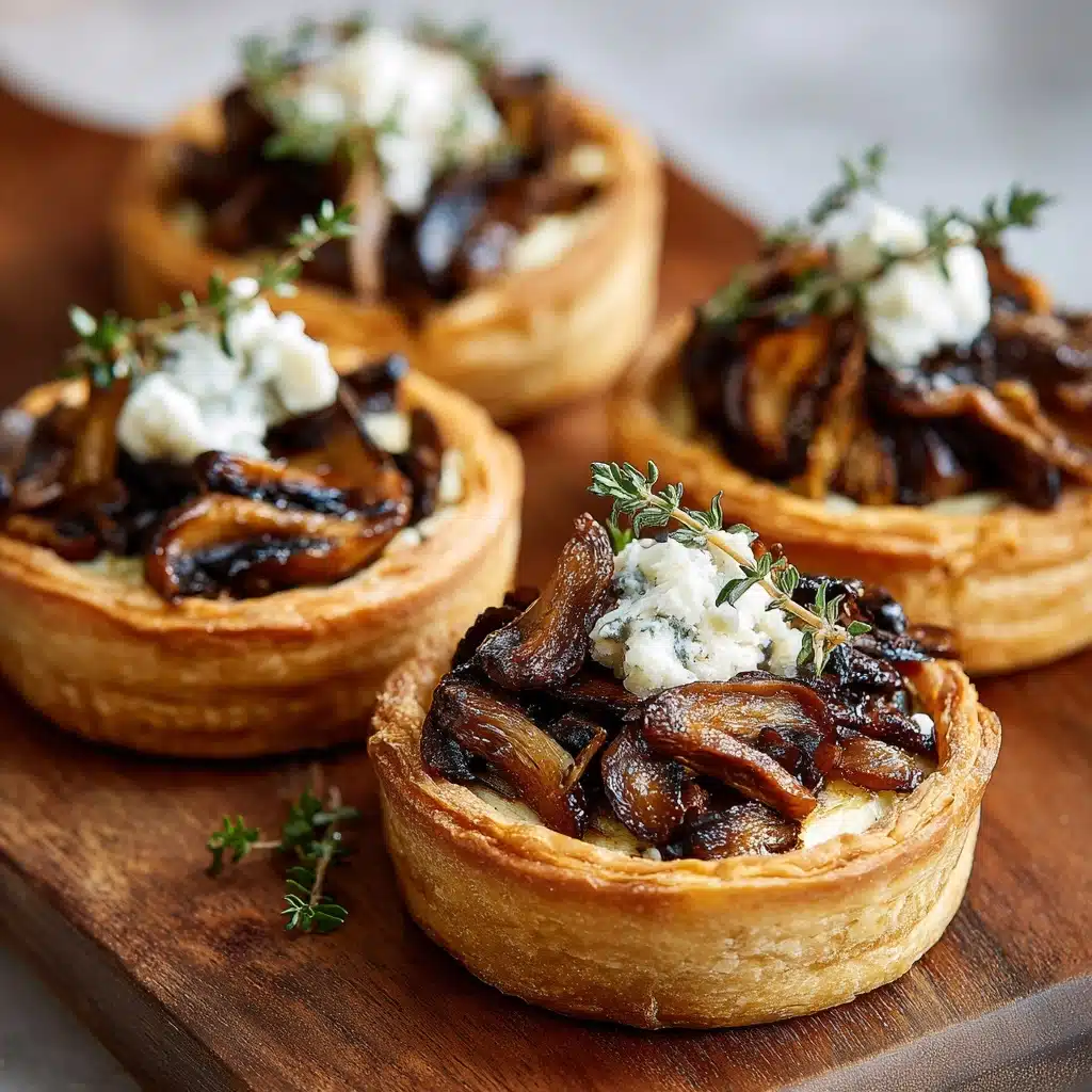 Mushroom Shallot and Herbed Goat Cheese Tarts Recipe - Recipe Image