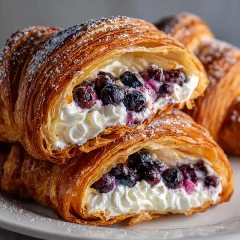 Blueberry & Ricotta Croissant with Honey Drizzle Recipe