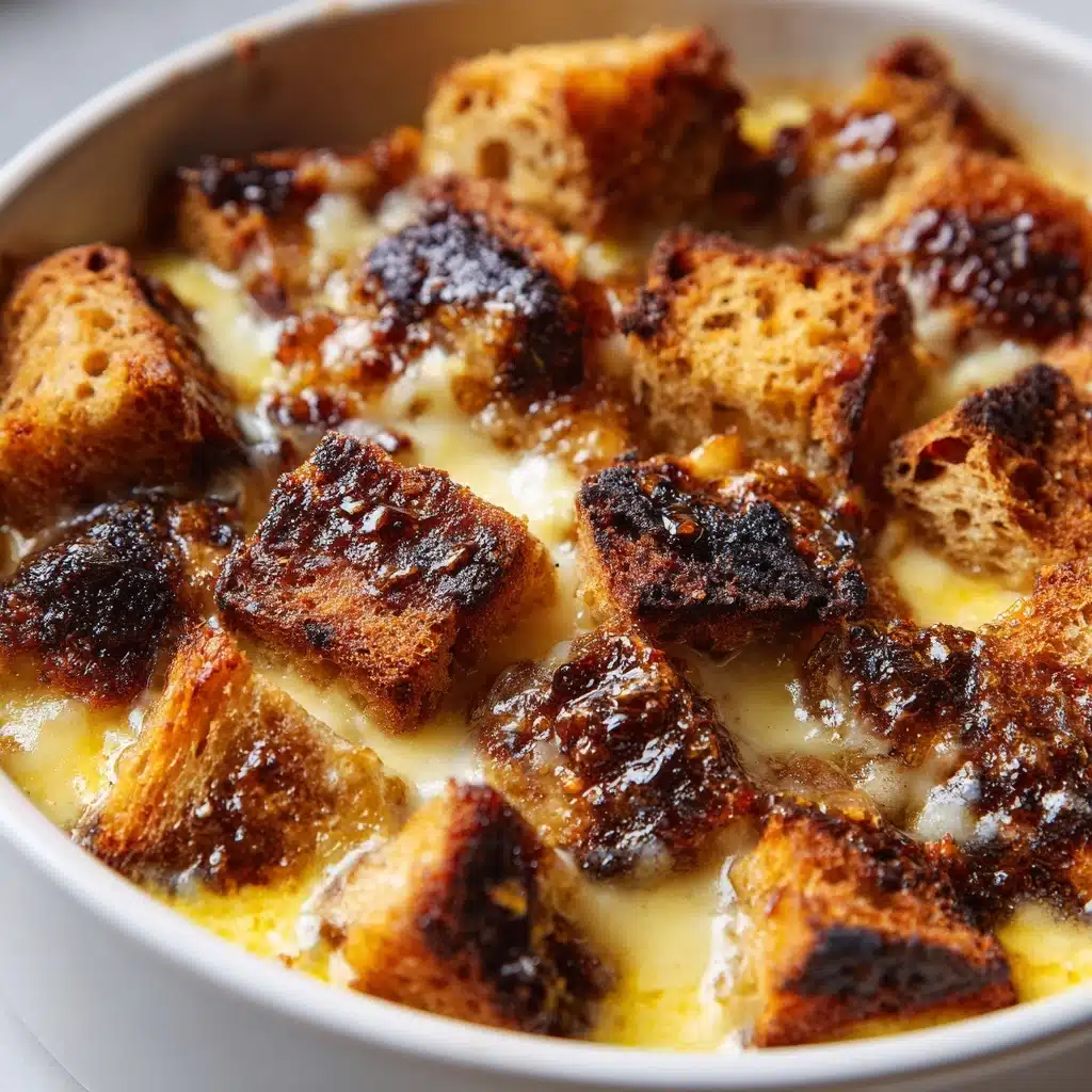 Old-Fashioned Bread Pudding with Vanilla Sauce Recipe - Recipe Image