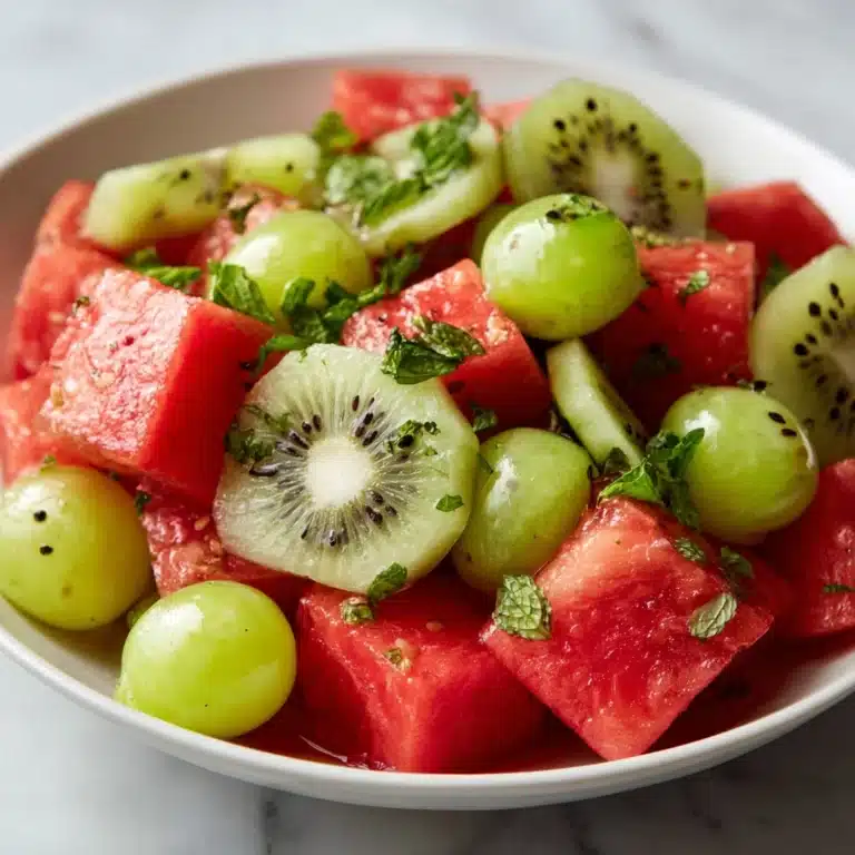 Watermelon Kiwi and Green Grape Salad Recipe