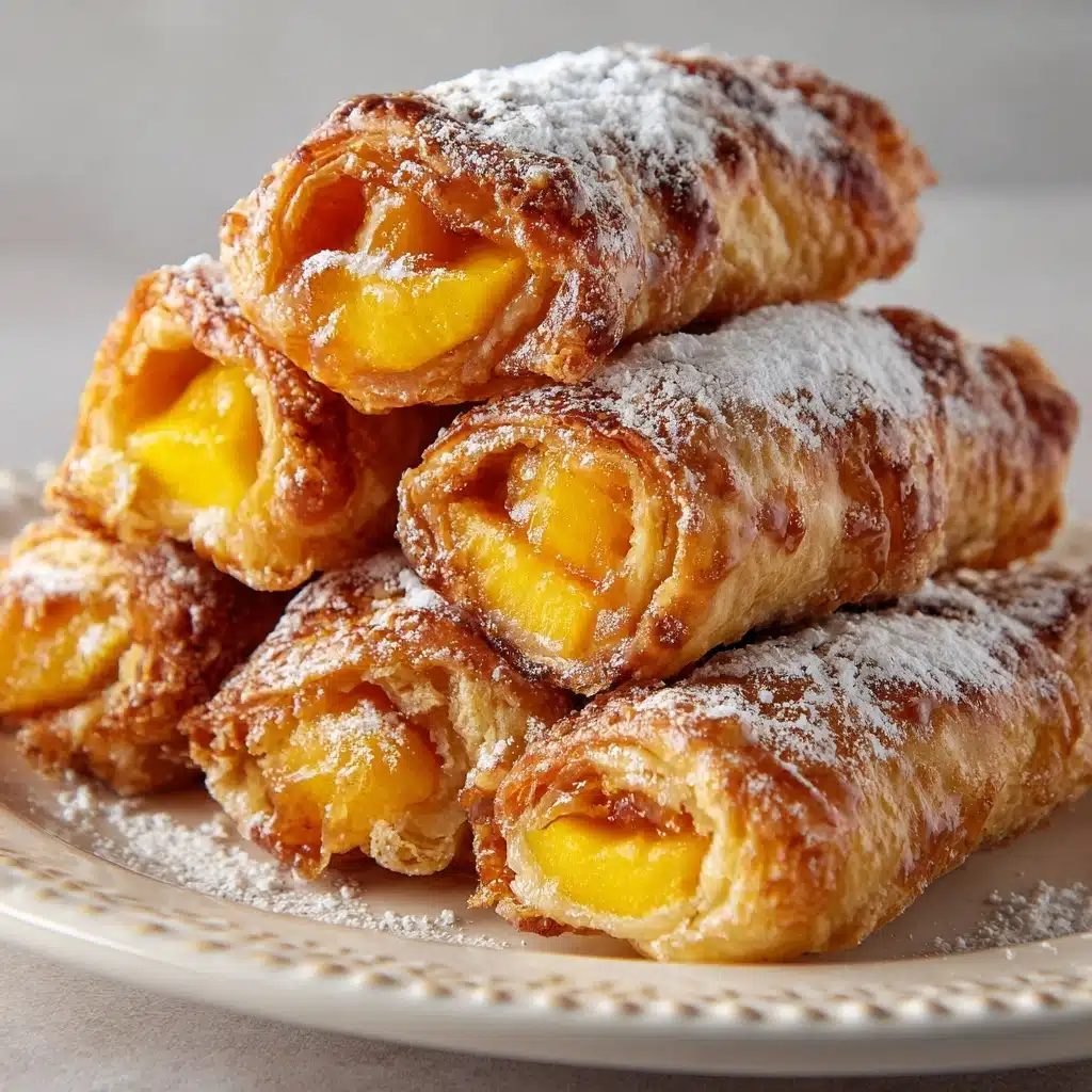 Crispy Peach Cobbler Egg Rolls: A Fun Twist Recipe - Recipe Image
