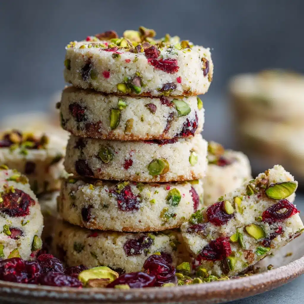 Cranberry Pistachio Shortbread Cookies Recipe - Recipe Image