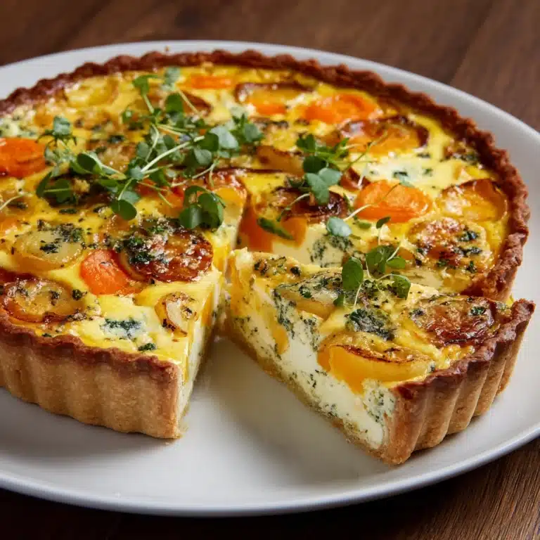 Carrot Quiche with Cheddar and Roasted Onions Recipe