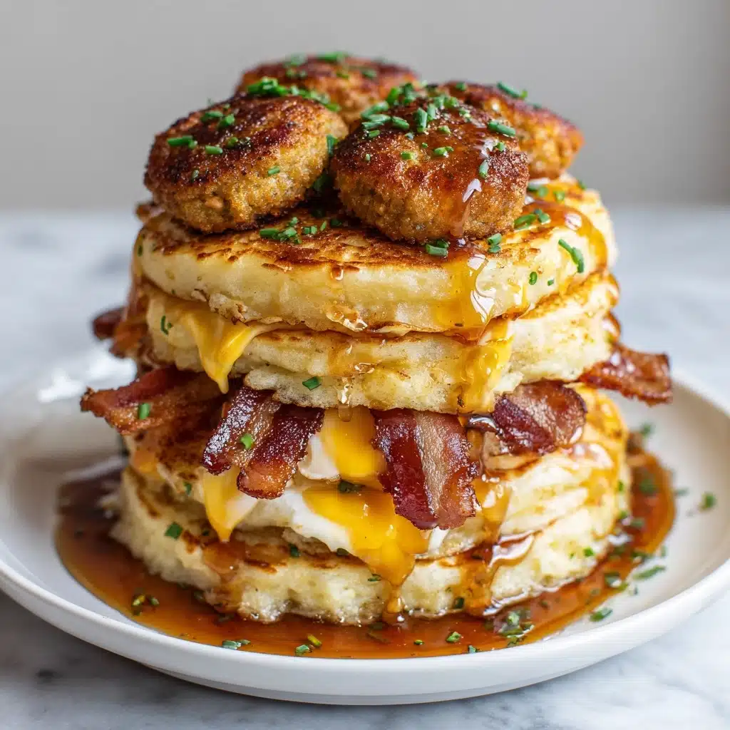 Truffle Butter Cheeseburger Pancake Sliders Recipe - Recipe Image