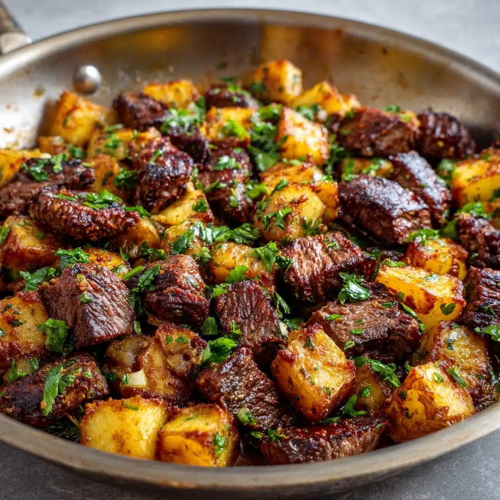 Garlic Butter Steak Bites and Potatoes Recipe - Recipe Image