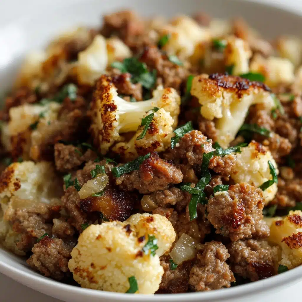 Garlic Butter Ground Turkey with Cauliflower Skillet Recipe - Recipe Image