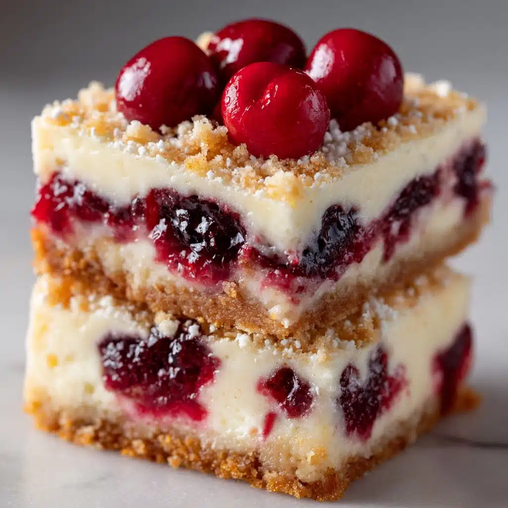 Christmas Cherry Cheesecake Bars Recipe - Recipe Image
