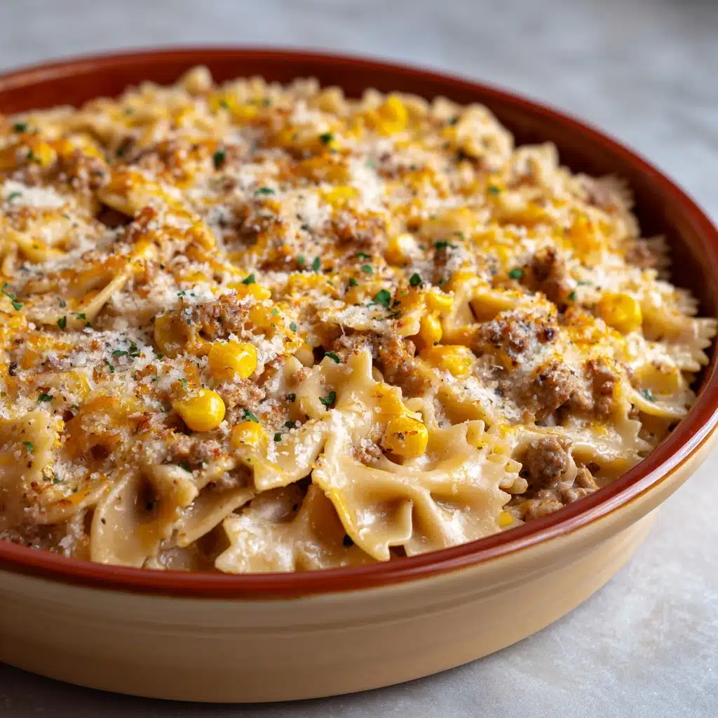 Creamy Ranch Beef and Sweet Corn Bowtie Casserole Recipe - Recipe Image
