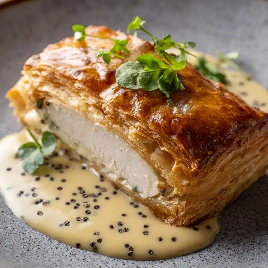 Chicken in Puff Pastry with Mustard Cream Sauce Recipe - Recipe Image