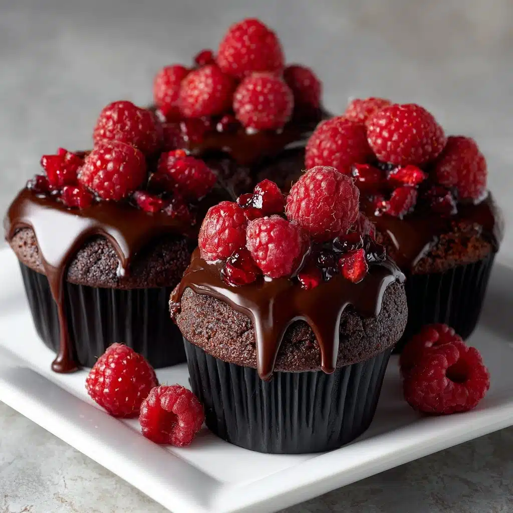 Raspberry Chocolate Lava Cupcakes Recipe - Recipe Image