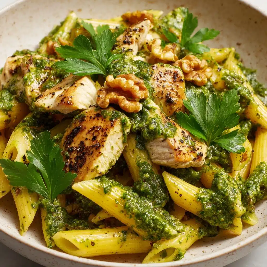 Chicken & Vegetable Penne with Parsley-Walnut Pesto Recipe - Recipe Image