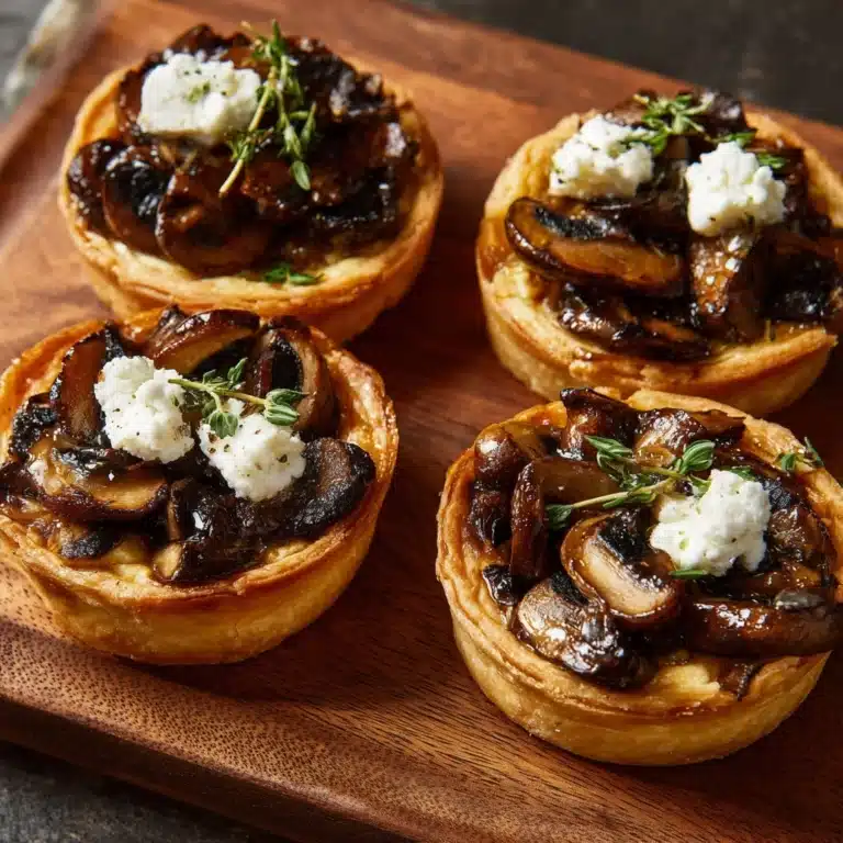 Mushroom Shallot and Herbed Goat Cheese Tarts Recipe