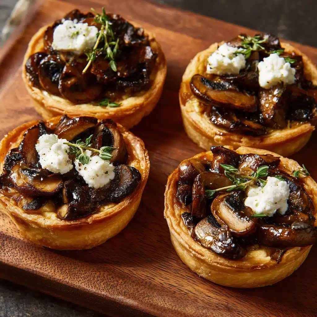 Mushroom Shallot and Herbed Goat Cheese Tarts Recipe - Recipe Image