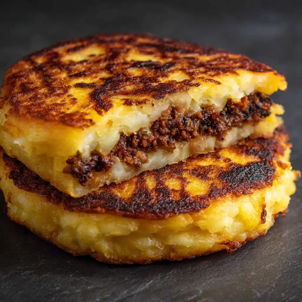 Potato Pancakes with Savory Beef and Cheese Recipe - Recipe Image