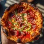 Pepperoni and Roasted Jalapeño Pesto Pan Pizza Recipe