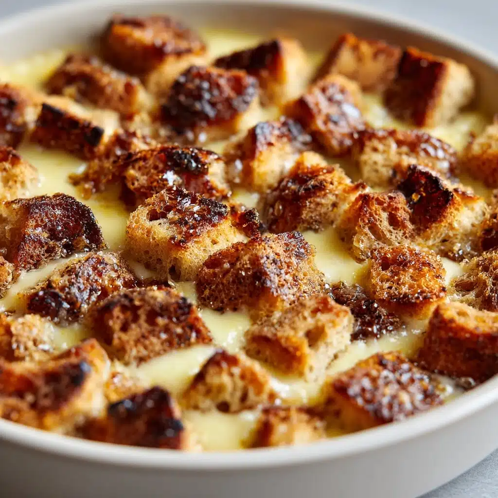 Old-Fashioned Bread Pudding with Vanilla Sauce Recipe - Recipe Image