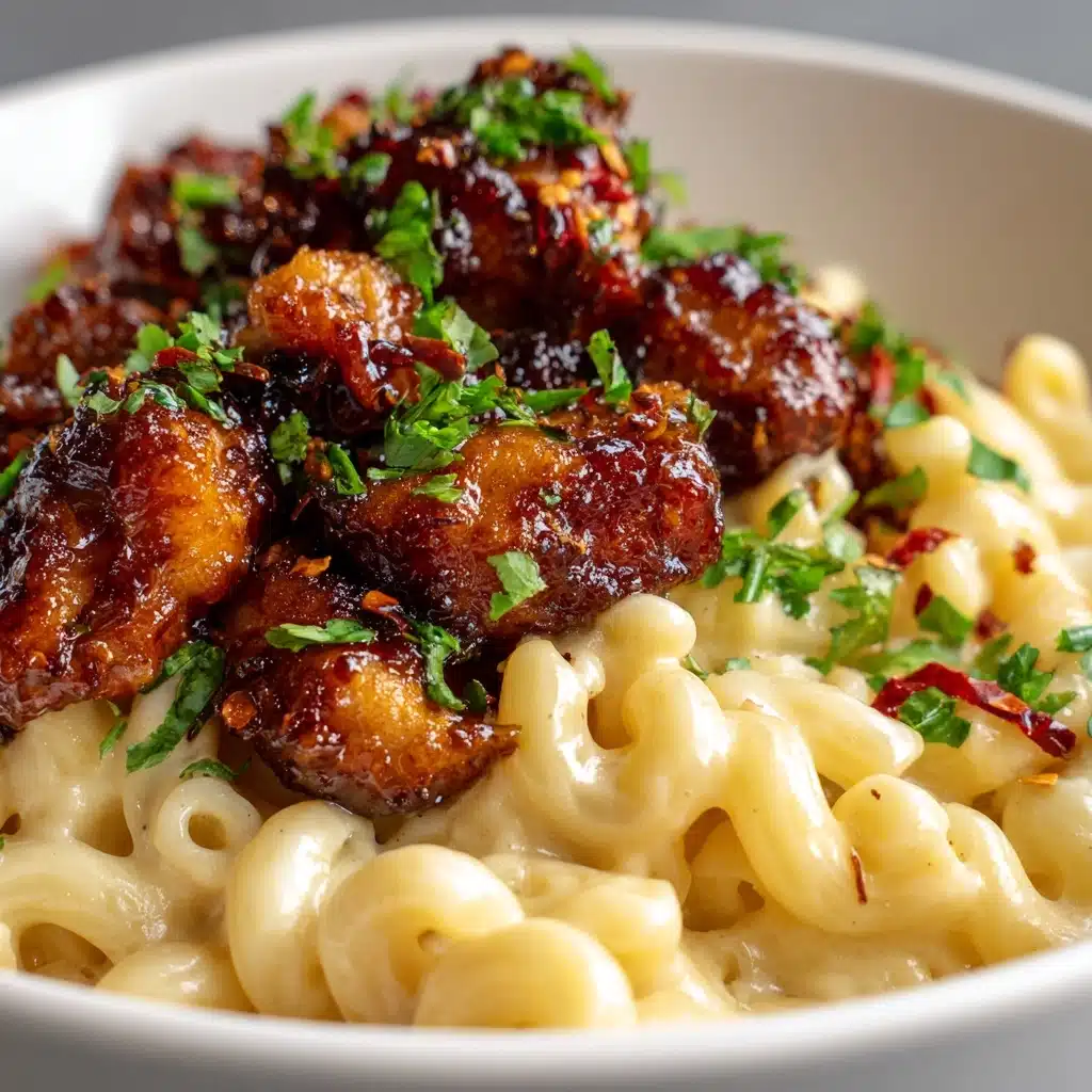 Spicy Honey Pepper Chicken with Creamy Mac and Cheese Recipe - Recipe Image