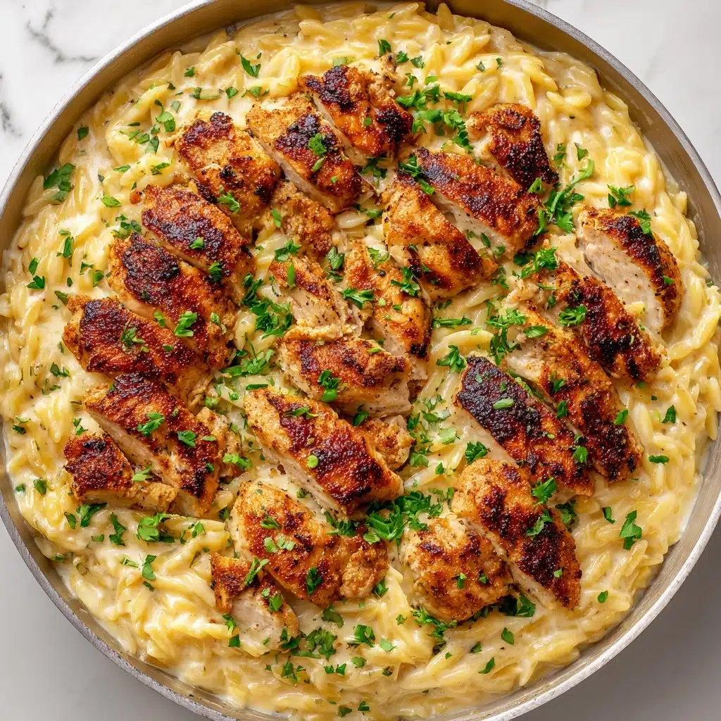 One-Pan Creamy Parmesan Chicken and Rice Recipe - Recipe Image