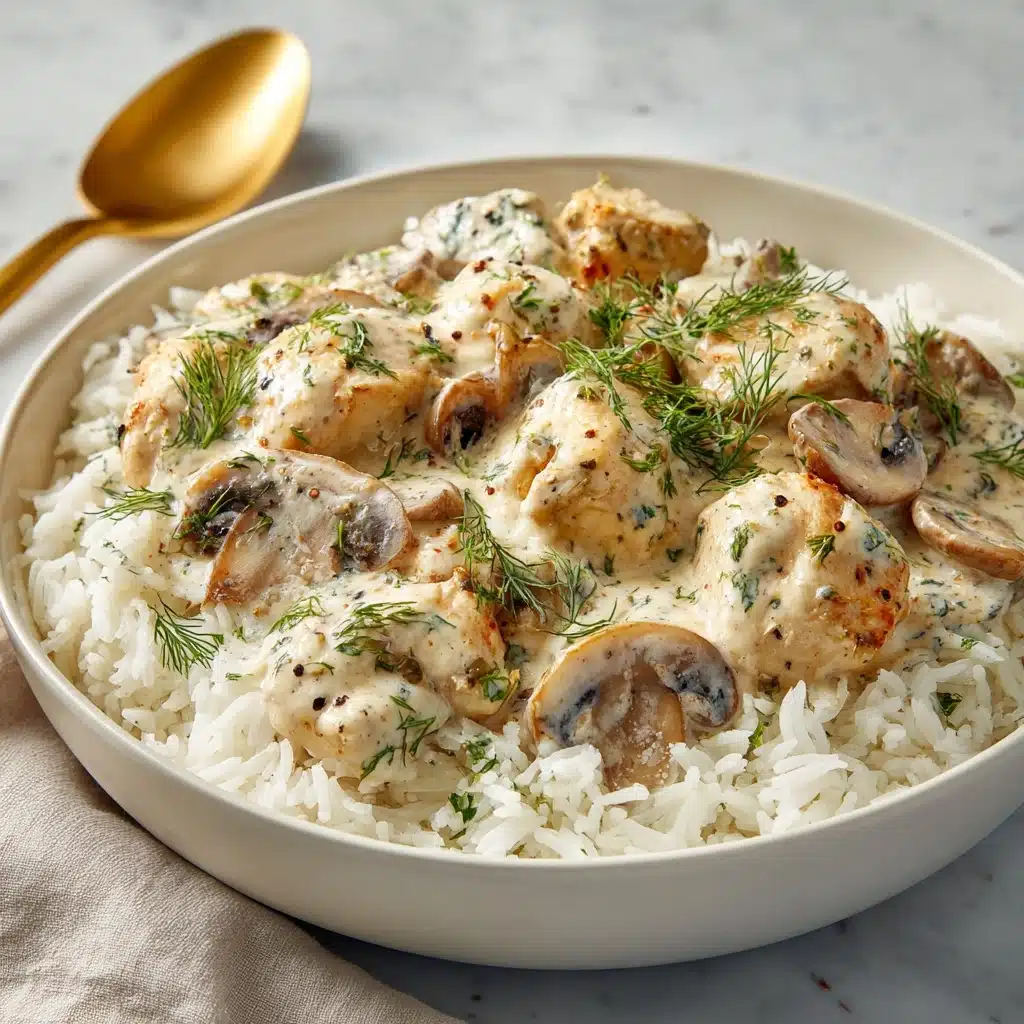 Chicken and Mushrooms in Creamy Dill Sauce Recipe