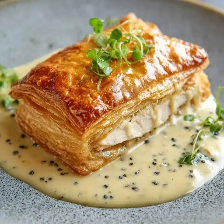 Chicken in Puff Pastry with Mustard Cream Sauce Recipe
