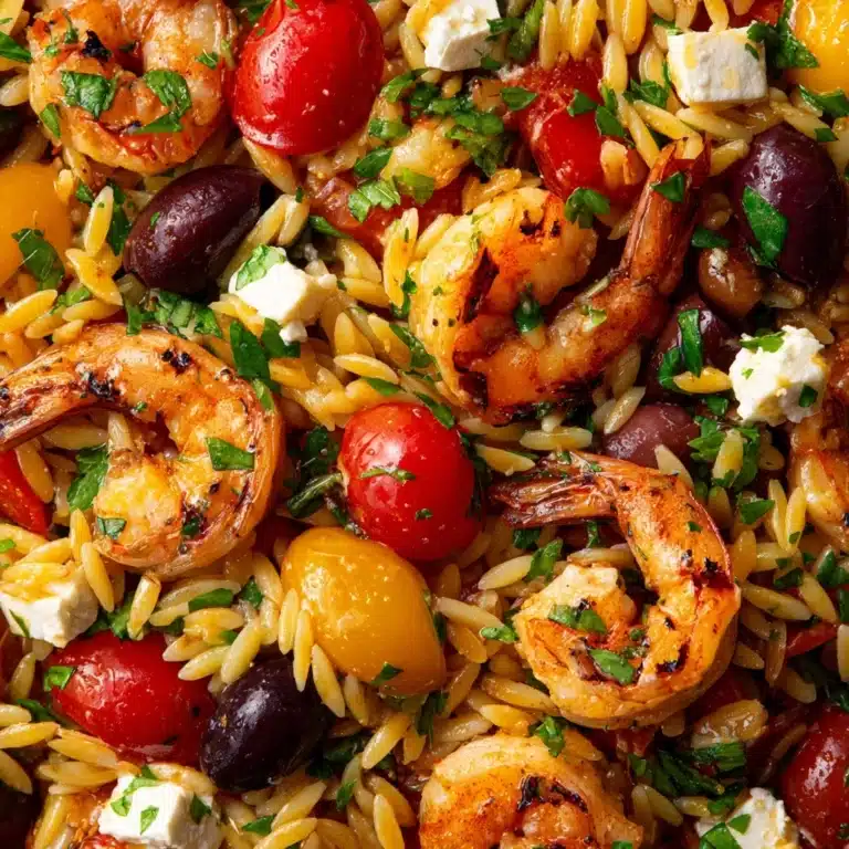 Greek Shrimp Orzo with Feta, Olives, and Tomatoes Recipe