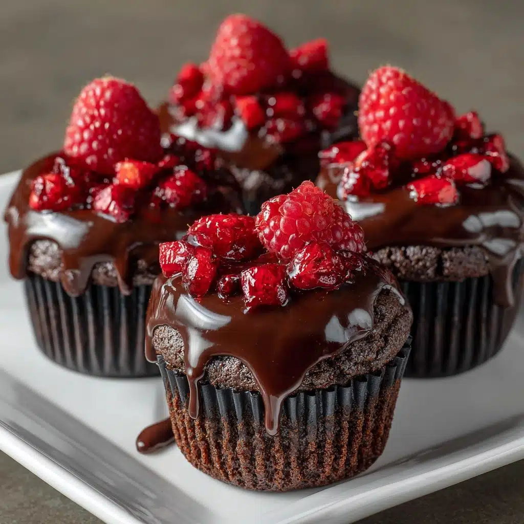 Raspberry Chocolate Lava Cupcakes Recipe - Recipe Image