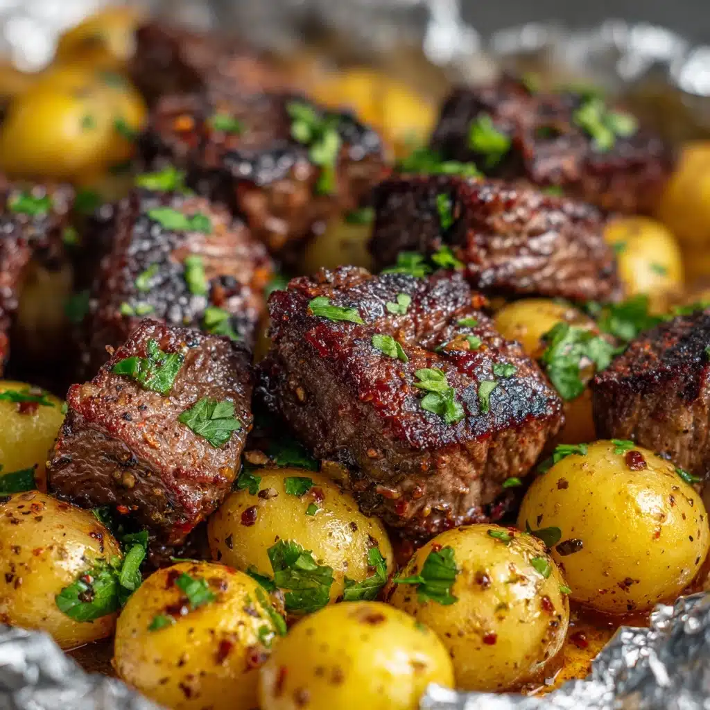 Garlic Steak and Potato Foil Packs Recipe - Recipe Image