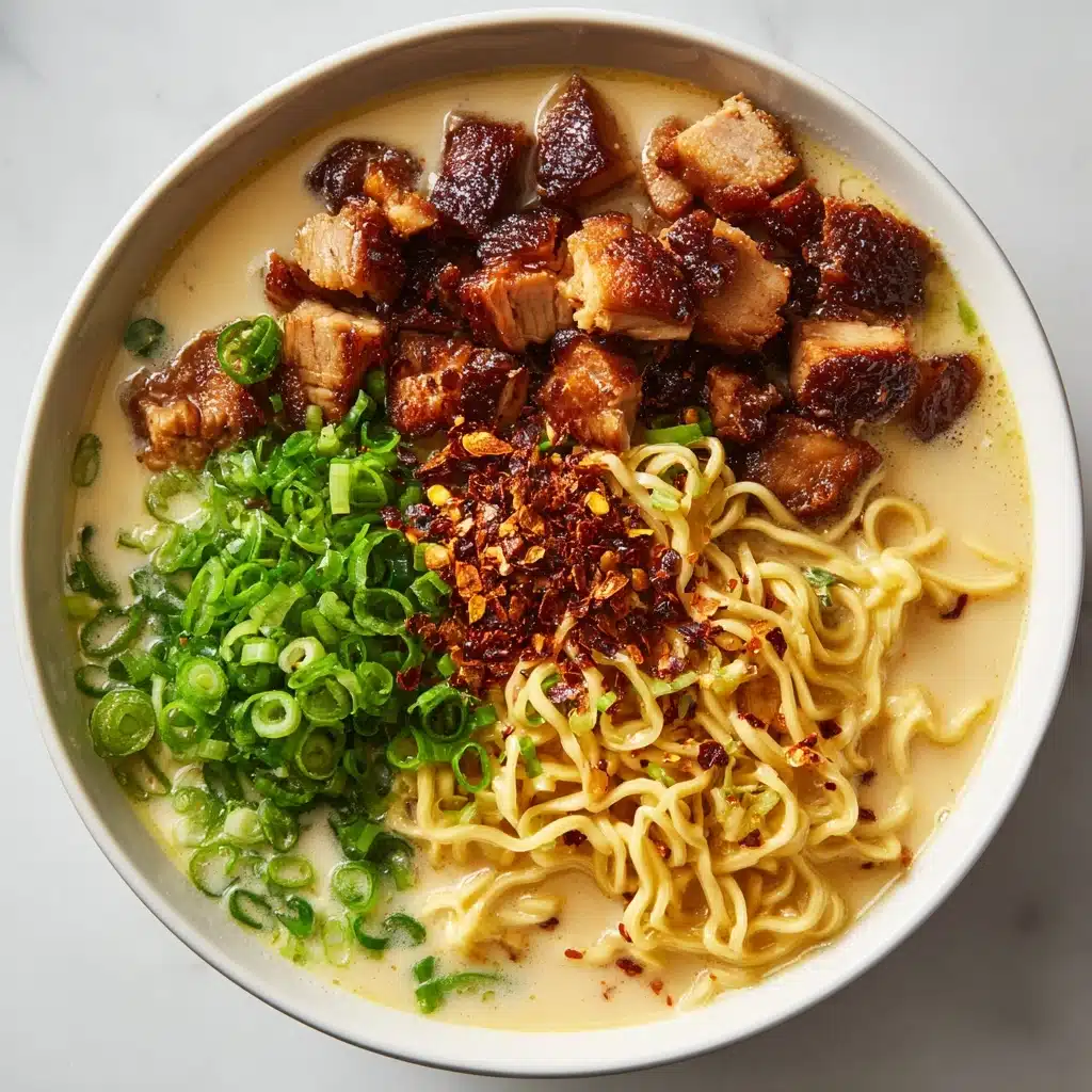 Fiery Chicken Ramen with Creamy Garlic Sauce Recipe