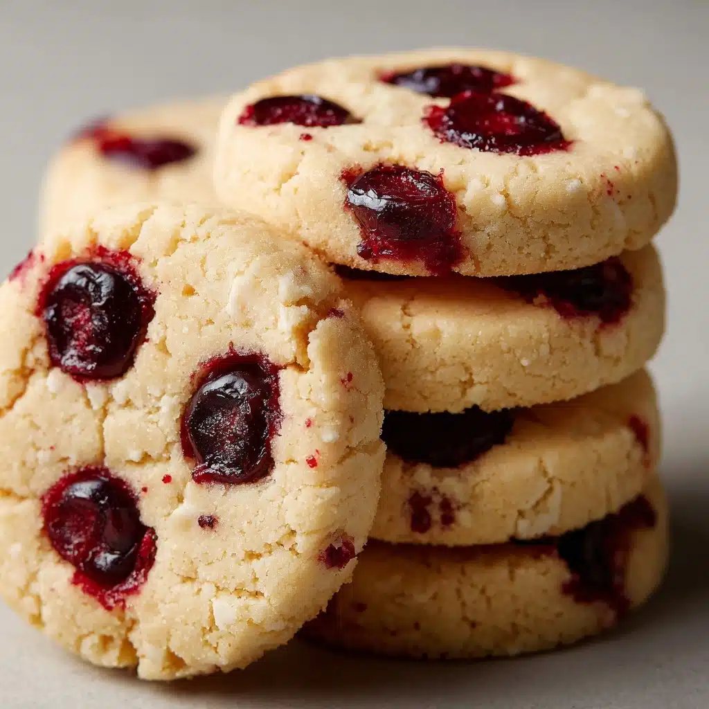 White Chocolate Cherry Shortbread Cookies Recipe - Recipe Image