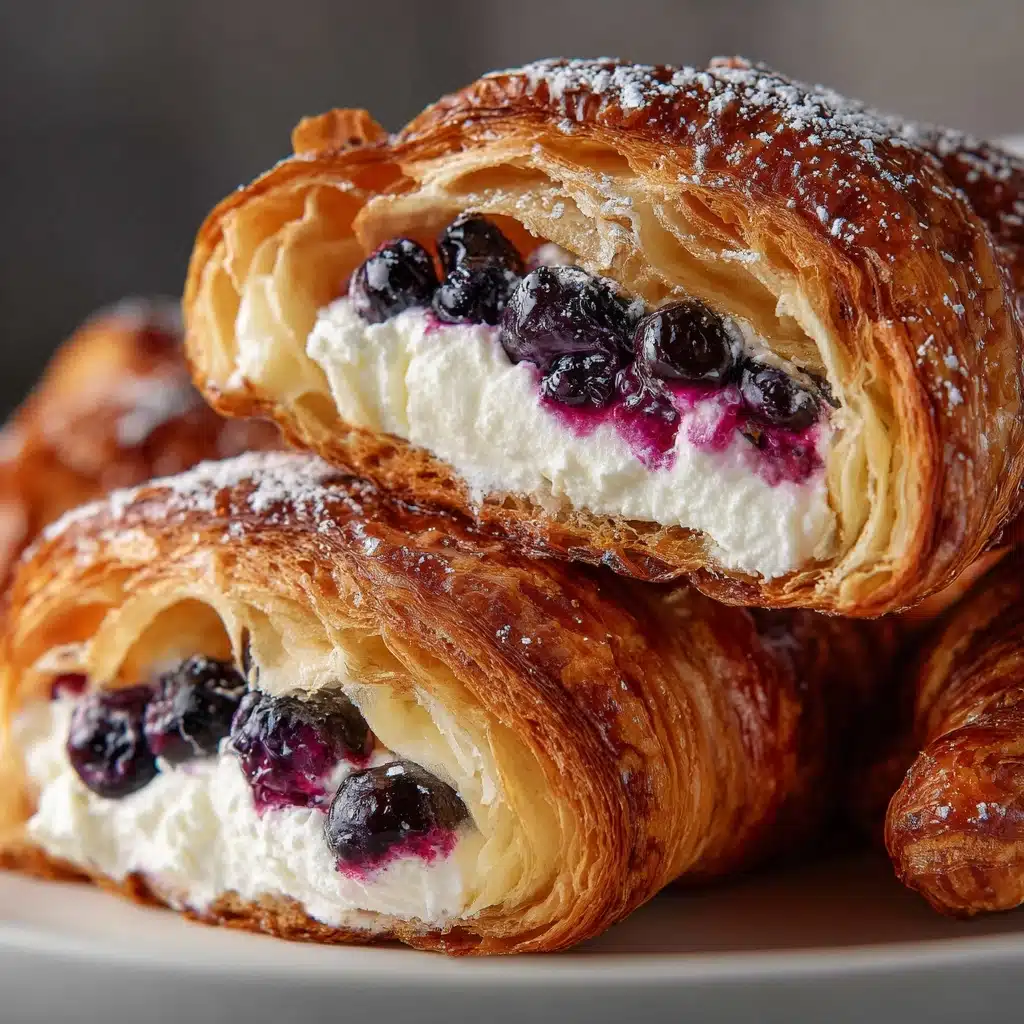 Blueberry & Ricotta Croissant with Honey Drizzle Recipe - Recipe Image