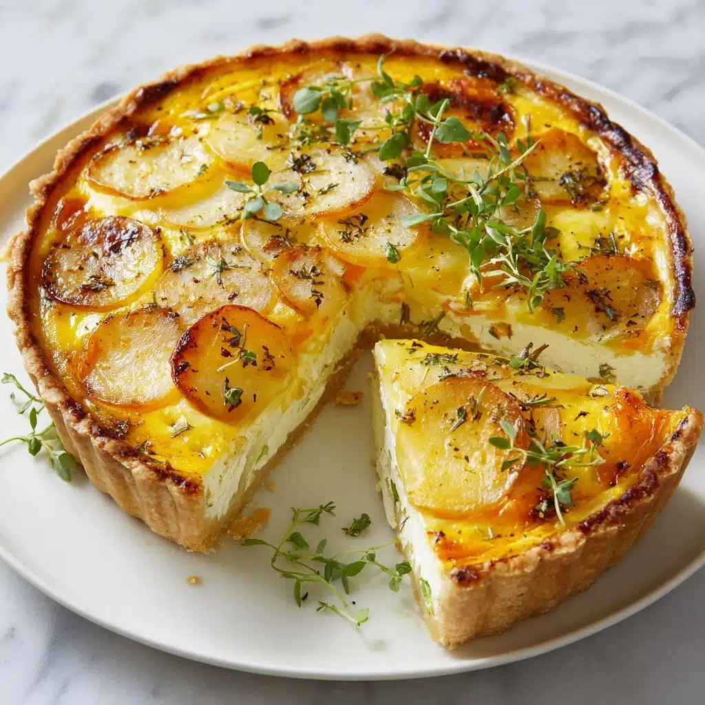 Carrot Quiche with Cheddar and Roasted Onions Recipe - Recipe Image