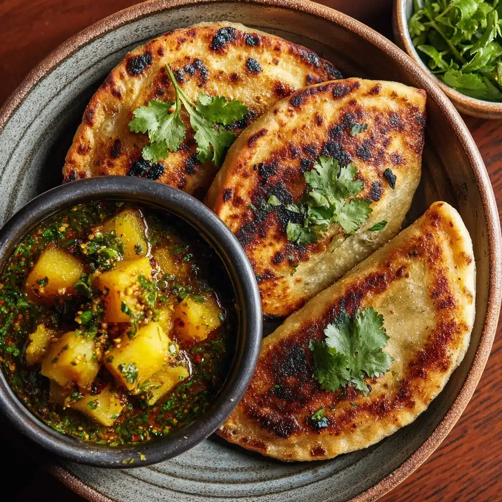 Curried Potato Pasties with Quick Coriander Chutney Recipe