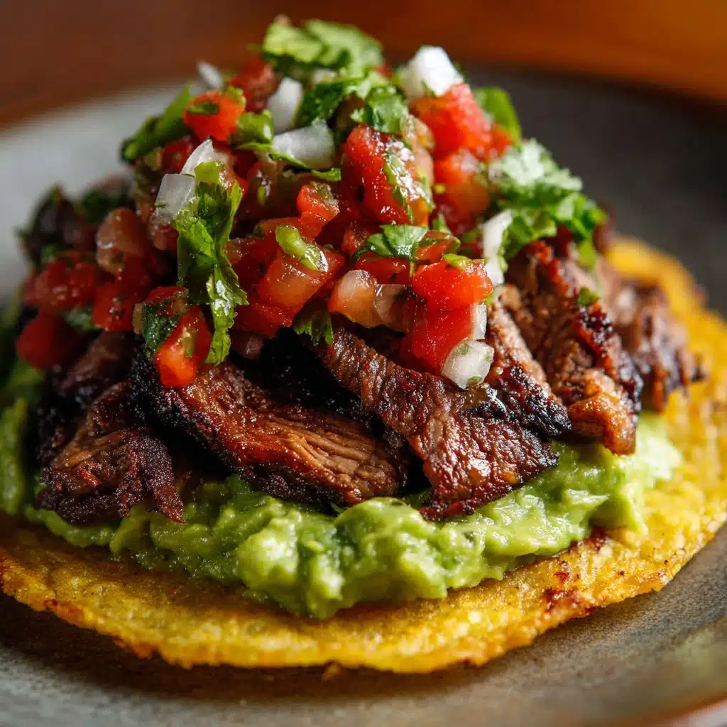 Mexican Tostadas de Beef Carne Asada Recipe - Recipe Image