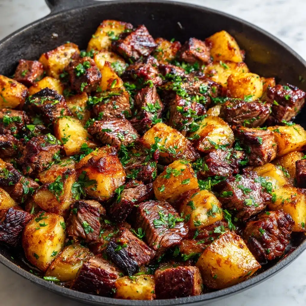 Garlic Butter Steak Bites and Potatoes Recipe