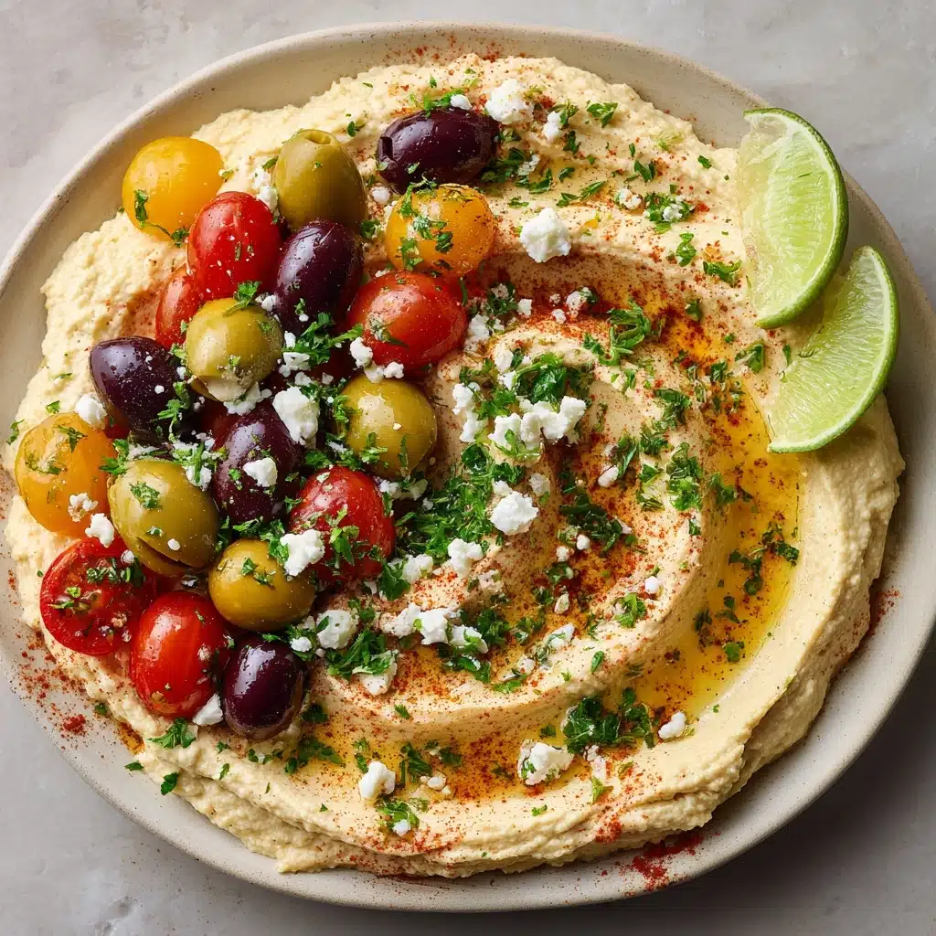 Greek Style Loaded Hummus Recipe - Recipe Image